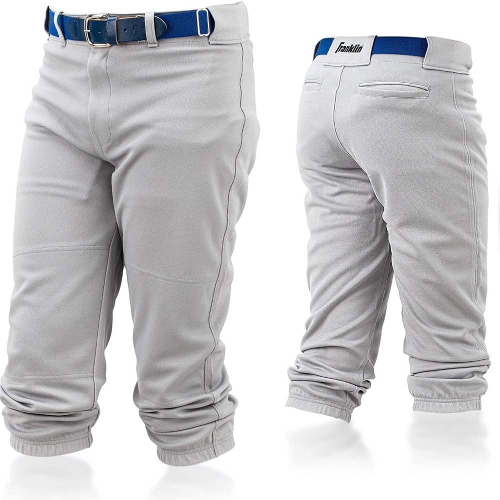 NEW Franklin Sports Youth Knicker Baseball Softball Pants Gray XS Knee High